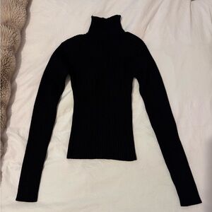 Astr Black Ribbed Turtleneck Sweater Size XS
